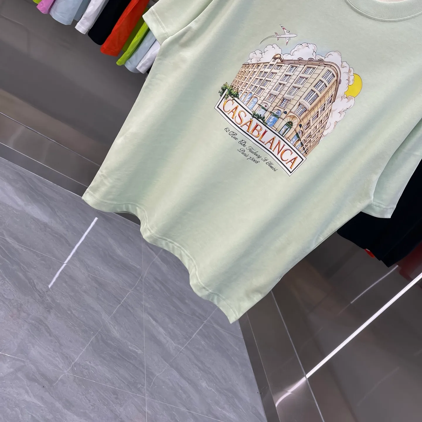 New Arrival Casablanca Classic Series T ～ ， ， 。 ， Classic ， In Stock ！ ：White Black Light Green Light Blue Pink（5 ） Size：S M L XL XXL